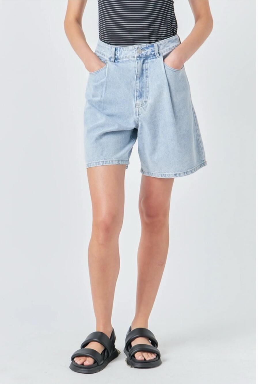 Grey Lab High Rise Denim Shorts Light Wash Casual Summer Size S